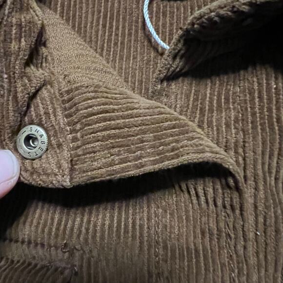 Kensie Jeans Shirt Womens Medium Brown Button Down Corduroy Jacket Shacket - Picture 6 of 8